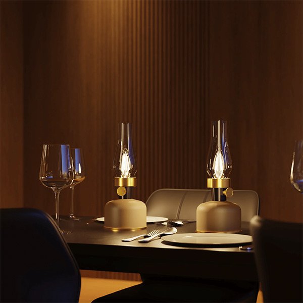 Oplaadbare Tafellamp Wit Waterdicht Bureaulamp Dimbaar 38CM (4 stuks